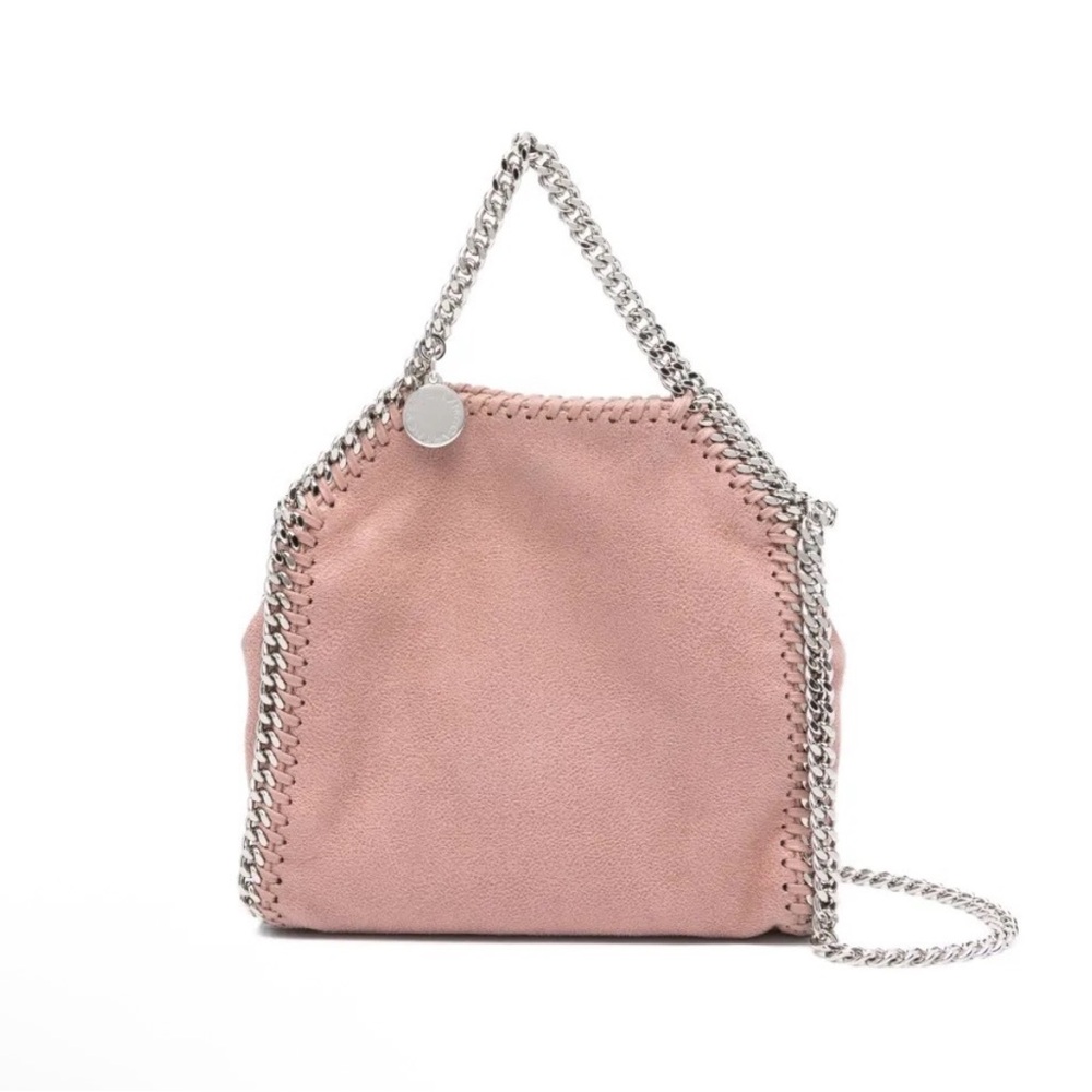Stella McCartney Pink Falabella Mini Tote with Silver Chain